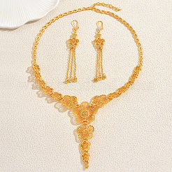 Alloy Hollow Flower Earrings & Necklaces Sets for Women&nbsp;DB1461