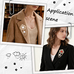 2Pcs 2 Colors Flower ABS Plastic Imitation Pearl Brooches&nbsp;JEWB-CP0001-57