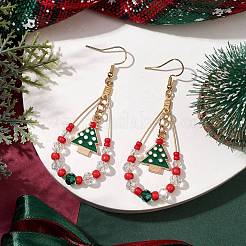304 Stainless Steel Christmas Tree Dangle Earrings&nbsp;EJEW-TA00455
