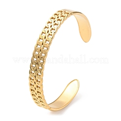 304 Stainless Steel Curb Chains Shape Cuff Bangles&nbsp;BJEW-F457-21G