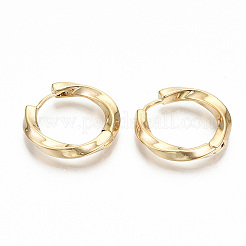 Brass Huggie Hoop Earrings&nbsp;X-KK-T062-45G-NF