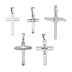 5Pcs 5 Styles 304 Stainless Steel Pendants&nbsp;STAS-PH0006-82