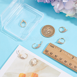 10Pcs Brass Cubic Zirconia Leverback Earring Findings&nbsp;KK-BBC0024-27