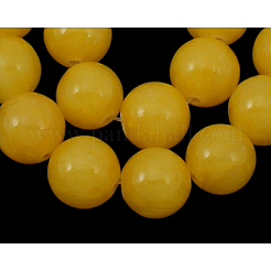 Natural Yellow Jade Beads Strands&nbsp;JBR10mm-7