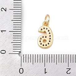 Brass Micro Pave Clear Cubic Zirconia Charms&nbsp;KK-G544-04G-06