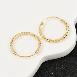 Brass Textured Hoop Earrings&nbsp;EJEW-F378-03C-G