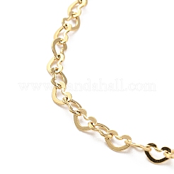 304 Stainless Steel Heart Link Chain Bracelet for Women&nbsp;BJEW-B064-07G