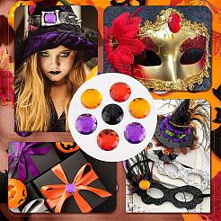 48Pcs 4 Styles Halloween Self-Adhesive Acrylic Rhinestone Stickers&nbsp;STIC-FG0001-06