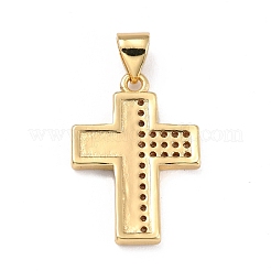 Real 18K Gold Plated Brass Micro Pave Clear Cubic Zirconia Pendants&nbsp;KK-G402-10G-A