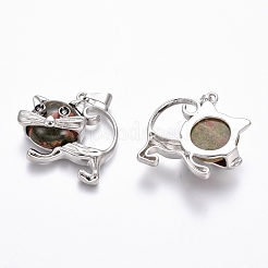 Natural Unakite Kitten Pendants&nbsp;G-J386-C16