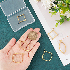 6Pcs 3 Styles 304 Stainless Steel Open Back Bezel Pendants&nbsp;STAS-UN0047-05