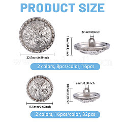 48Pcs 4 Styles Alloy Shank Buttons&nbsp;BUTT-CA0001-37