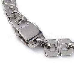 Non-Tarnish 304 Stainless Steel Oval & Rectangle Link Chain Bracelet for Men Women&nbsp;BJEW-G669-24P