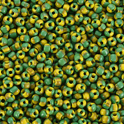8/0 Two Tone Opaque Glass Seed Beads&nbsp;SEED-T006-01B-A05