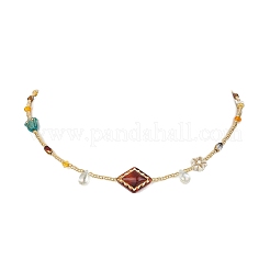 Glass Seed & Acrylic Beaded Necklaces&nbsp;NJEW-JN04469