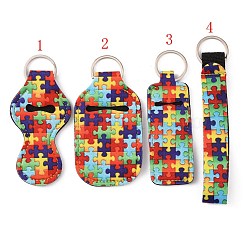 Puzzle Pattern Neoprene Keychain Holder&nbsp;KEYC-WH0024-16A