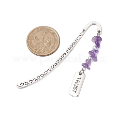 8Pcs 8 Styles Natural & Synthetic Gemstone Chip & Rectangle with Inspirational Word Bookmarks&nbsp;AJEW-JK00344