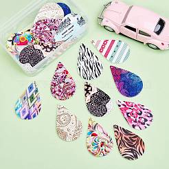 DIY 15 Pairs Dyed Printed Wooden Dangle Earring Making Kits&nbsp;DIY-SZ0001-76G