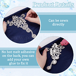 2Pcs 2 Styles Flower Alloy Rhinestone Ornament Accessories&nbsp;DIY-FG0008-05B