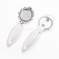 Tibetan Style Bookmark Cabochon Settings&nbsp;TIBE-S169-AS-NR