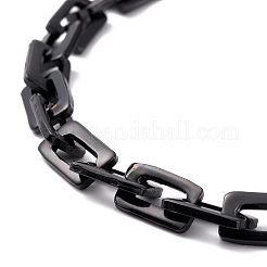 PVD Vacuum Plating Rectangle 201 Stainless Steel Chain Bracelets&nbsp;BJEW-N240-06EB