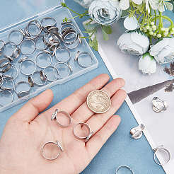 40Pcs Adjustable 304 Stainless Steel Finger Rings Components&nbsp;STAS-BBC0001-30