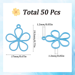 50Pcs Hollow Spray Painted Alloy Pendants&nbsp;FIND-SC0012-27B