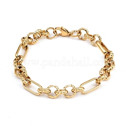 304 Stainless Steel Figaro Chain Bracelets for Women&nbsp;BJEW-Z143-06G