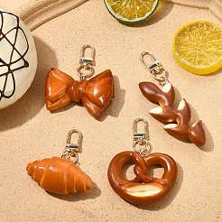 1 Set 4Pcs 4 Styles Simulated Alkaline Water Bread Keychains&nbsp;ST-CJ0028-10