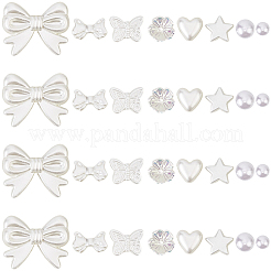590Pcs ABS Plastic Imitation Pearl Beads & Bead Caps&nbsp;DIY-PA0001-02