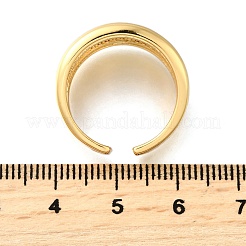 Brass Micro Pave Cubic Zirconia Adjustable Open Cuff Rings for Women&nbsp;RJEW-K292-03G