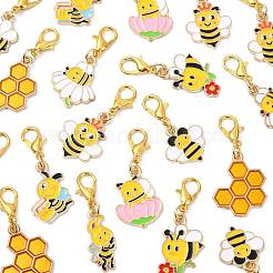 40Pcs 10 Style Alloy Enamel Pendant Decorations&nbsp;HJEW-FS00064