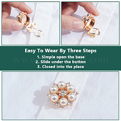 4Pcs Brass Rhinestone Flower Finding&nbsp;DIY-NB0013-62