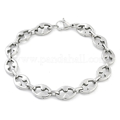 304 Stainless Steel Oval Link Chain Bracelets for Women Men&nbsp;BJEW-F488-48B-P