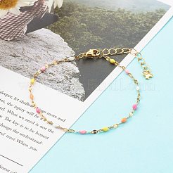304 Stainless Steel Enamel Link Chains Bracelets&nbsp;BJEW-JB06336