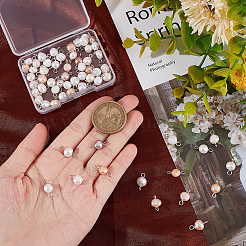 60Pcs 2 Colors Natural Freshwater Pearl Connector Charms&nbsp;STAS-UN0046-58