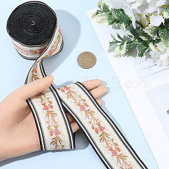 5 Yards Ethnic Style Floral Pattern Embroidery Polyester Ribbons&nbsp;OCOR-GF0005-51A