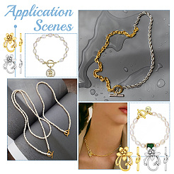 40Pcs 2 Colors Tibetan Style Alloy Flower Toggle Clasps&nbsp;FIND-DC0004-34