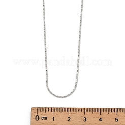 1MM 304 Stainless Steel Boston Link Chain Necklaces for Women Men&nbsp;NJEW-F351-01P