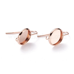 304 Stainless Steel Earring Settings&nbsp;LS-STAS-O141-02RG