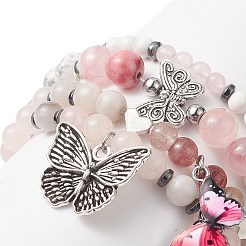 Gemstone Beaded Stretch Bracelets Sets&nbsp;BJEW-JB09283