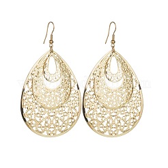 Bohemian Style Hollow Teardrop Alloy Dangle Earrings&nbsp;FS-WG1E410-01