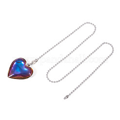 Heart Electroplated Glass Charms Ceiling Fan Pull Chain Extenders&nbsp;HJEW-TAC0172