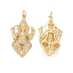 Rack Plating Brass Micro Pave Cubic Zirconia Pendants&nbsp;KK-I689-16G