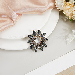 Flower Alloy Rhinestone Brooches for Backpack Clothes&nbsp;JEWB-WH20011-02B