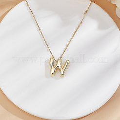 1pc Brass Chain with Alloy Letter Pendants Necklaces&nbsp;NJEW-LP0001-41W-G