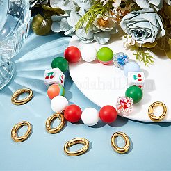 6Pcs Rack Plating Brass Spring Gate Rings&nbsp;KK-SC0004-76