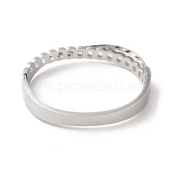 Non-Tarnish Cross 304 Stainless Steel Hollow Hinged Bangles for Women&nbsp;BJEW-I315-19P