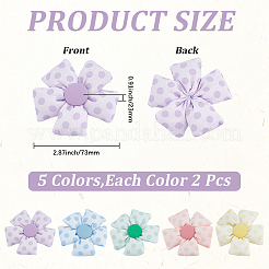10Pcs 5 Colors Polyester Flower&nbsp;DIY-CY0002-59