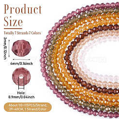 7 Strands 7 Colors Glass Beads Strands&nbsp;EGLA-TA0013-22